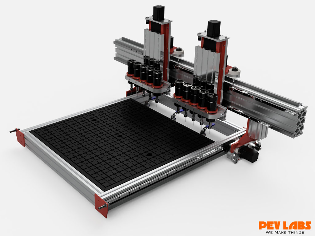 Multiple Play Spindle Multiple Head CNC Router : We Design Manufacturing Machines - PEV Labs